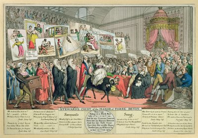 Corte del Maggiordomo del Maniero di Torre Devon, pub. 1820 da Theodore Lane